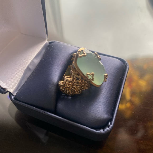 Handmade lucky clover 4 leaves style gold plated silver ring , size 7 - Picture 5 of 12